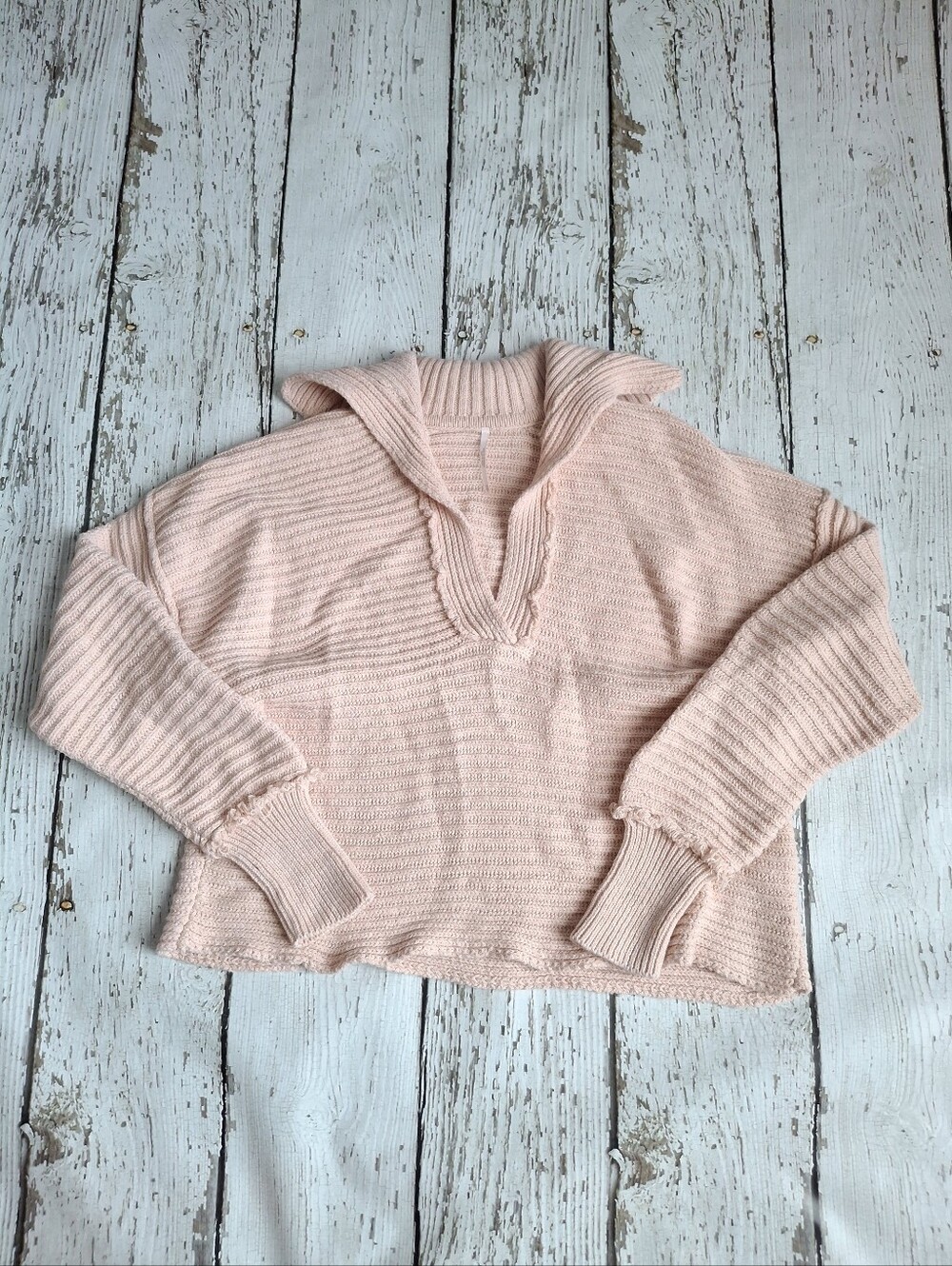 Free People Marlie V Neck Dusty Rose Sweater